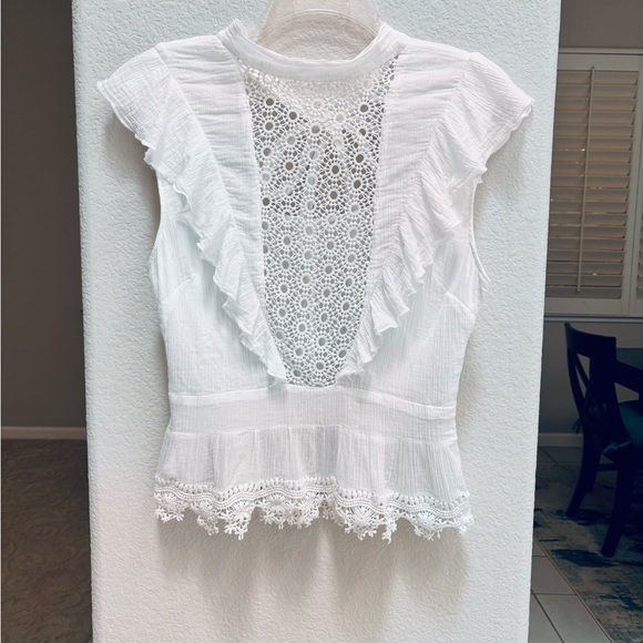 Guess Jamie White Mock Neck Top Size M - Picture 5 of 15